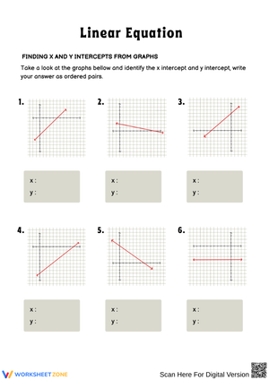 Linear Equations: Finding X and Y Intercepts From Graphs
