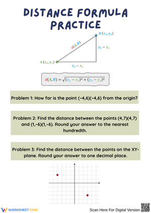 Distance Formula Practice Worksheet