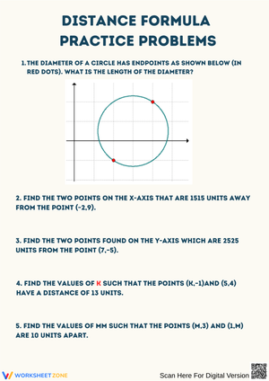 Distance Formula Application Practice Worksheet