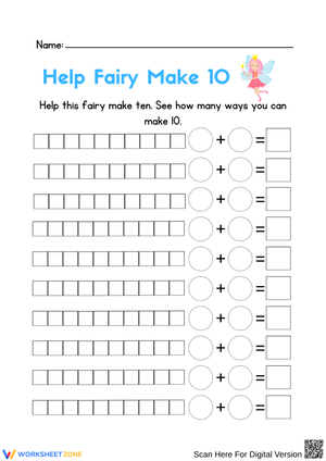 Help Fairy Make 10 Worksheet