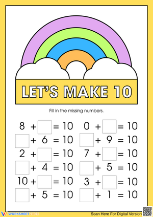 Let’s Make 10 Rainbow Worksheet