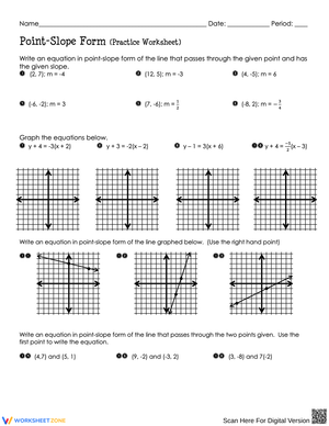 Point-Slope Form Practice Worksheet