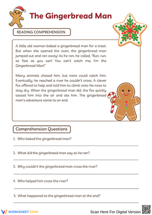 The Gingerbread Man Reading Comprehension