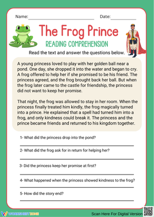 The Frog Prince Reading Comprehension