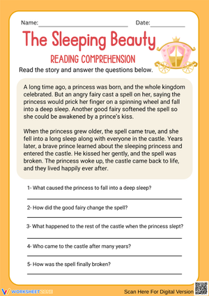 The Sleeping Beauty Reading Comprehension