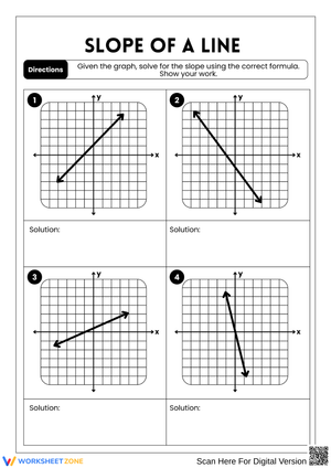 Slope of a Line: Find Slope From a Graph Worksheet