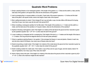 Quadratic Word Problems