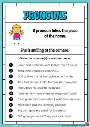 Circle the Pronoun Worksheet