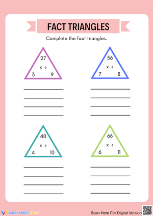 Fact Triangles: Multiplication and Division Relationships
