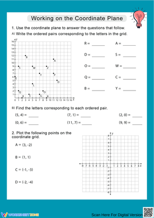 Working on the Coordinate Plane Worksheet