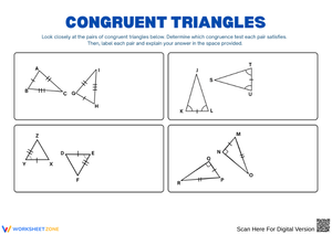 Congruent Triangles Worksheet