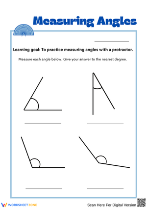 Measuring Angles with a Protractor Worksheet