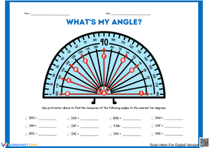 What's My Angle? Protractor Practice Worksheet