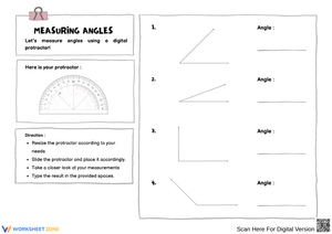 Measuring Angles with a Digital Protractor Worksheet