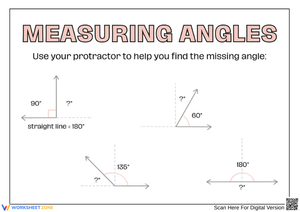 Measuring Angles: Find the Missing Angle Worksheet
