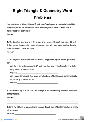 Right Triangle & Trigonometry Word Problems