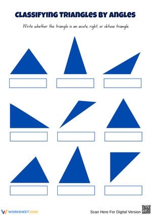 Classifying Triangles by Angles Worksheet