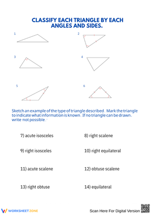 Classifying Triangles by Angles and Side Lengths Worksheet