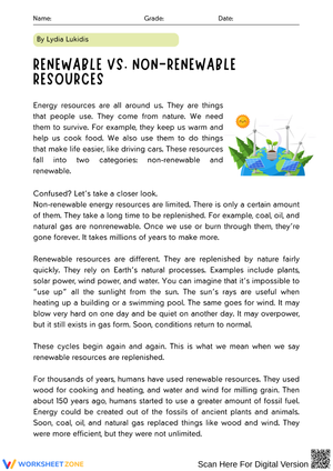 Renewable vs Non-Renewable Reading