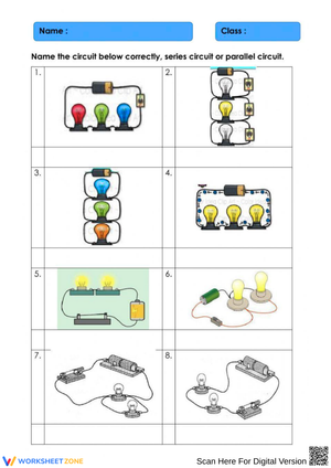 Series vs. Parallel Circuit Identification Worksheet