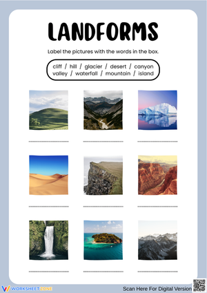 Landforms Labeling Worksheet