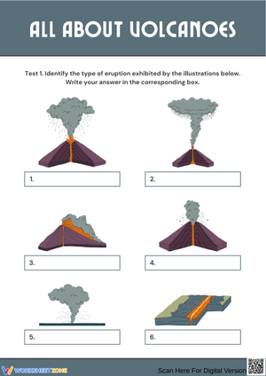 All About Volcanoes Worksheet