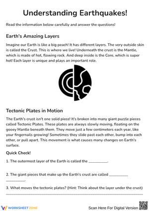 Understanding Earthquakes Worksheet