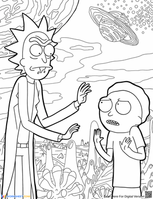 Rick and Morty: Space Adventure Coloring Page