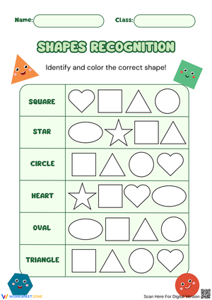 Shapes Recognition – Identify and Color Basic Shapes