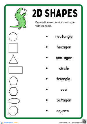 2D Shapes Matching Worksheet for Early Learners