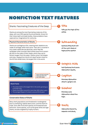 Exploring Nonfiction Text Features About Sharks