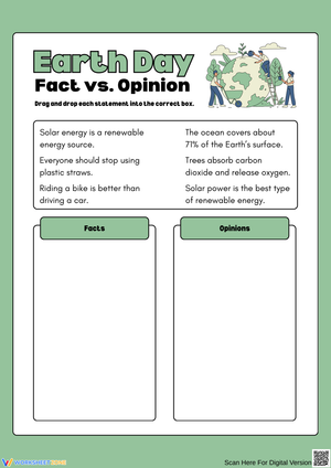 Earth Day Fact vs. Opinion Activity