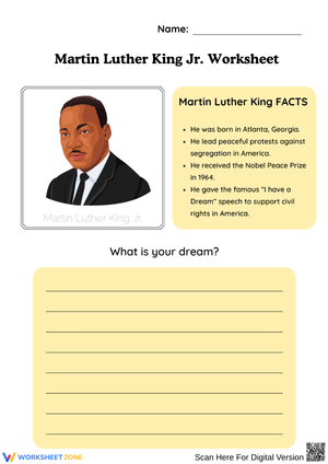 Martin Luther King Jr. Facts and Writing Worksheet