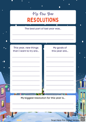 My New Year Resolutions Worksheet for Kids