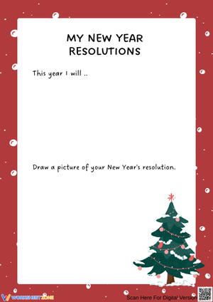 My New Year Resolutions Drawing Worksheet