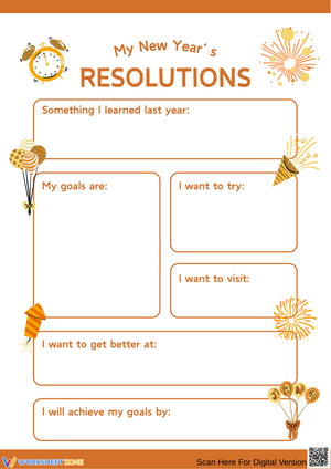 New Year’s Goal Setting Worksheet for Kids