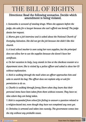 Understanding The Bill Of Rights Through Scenarios