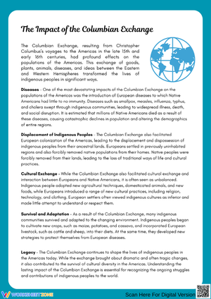The Impact of the Columbian Exchange Worksheet
