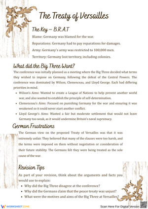 Understanding the Treaty of Versailles: Key Concepts and Perspectives
