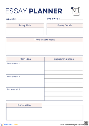 Structured Essay Planner for Effective Writing