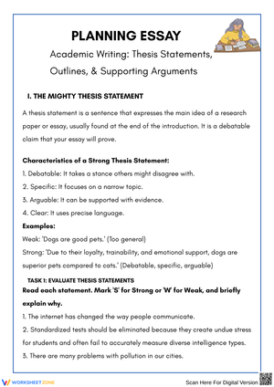 Planning Effective Essays with Thesis Statements and Outlines