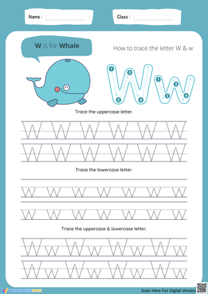 Tracing the Letter W and w for Young Learners