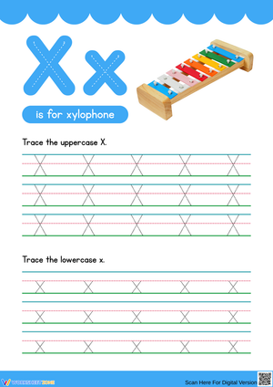 Tracing the Letter X: Fun Xylophone Activity