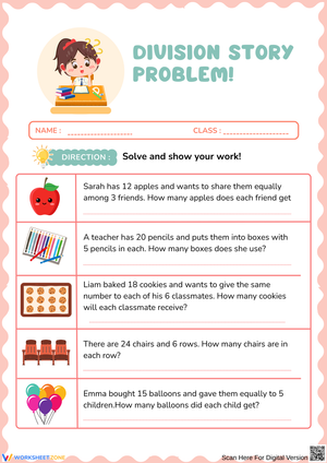 Fun Division Story Problems for Kids