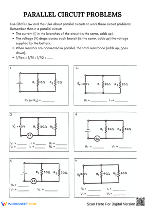 Parallel Circuit Problems Worksheet