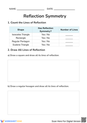 Lines of Reflection Practice Worksheet 