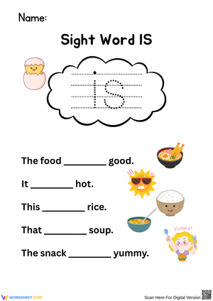 Sight Word Practice with 'Is' for Kids