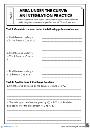 Calculating Area Under the Curve: Integration Practice