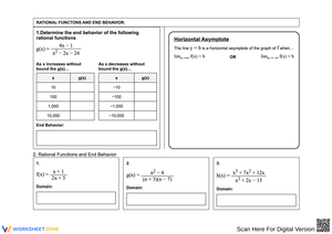 Explore Rational Functions and Their End Behavior