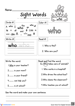 Sight Words Activity for Young Learners